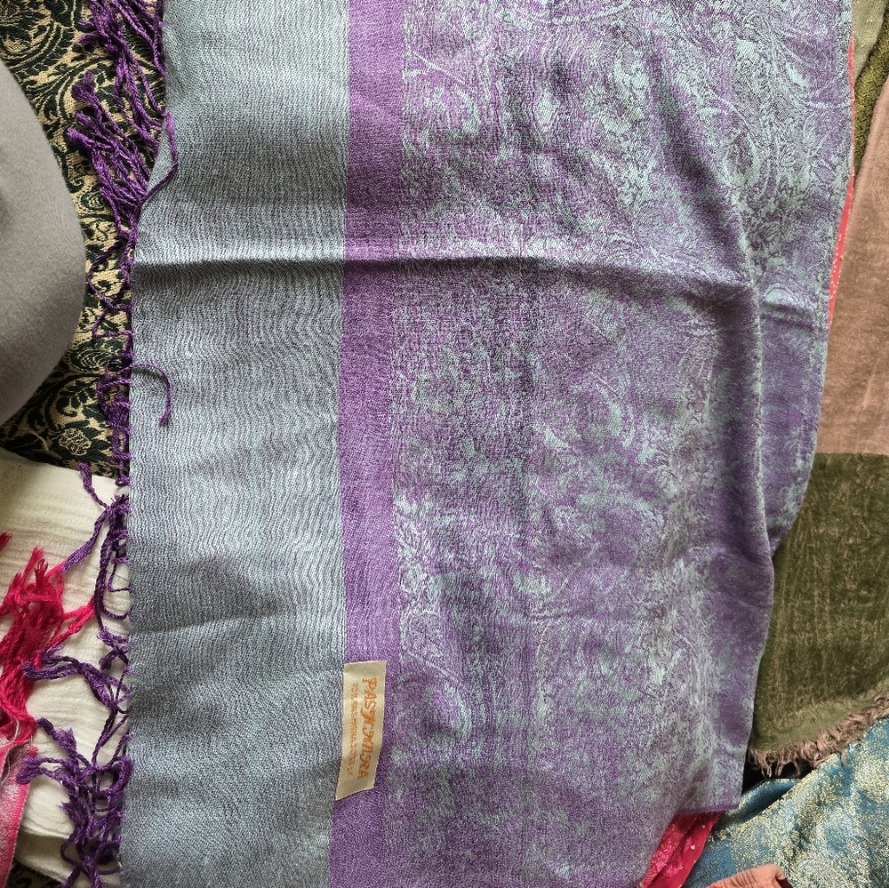 Purple and Blue Paisley Scarf